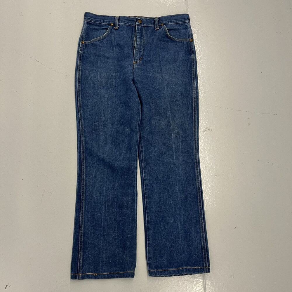 Vintage 70s Wrangler Dark Wash Western Jeans 32x28